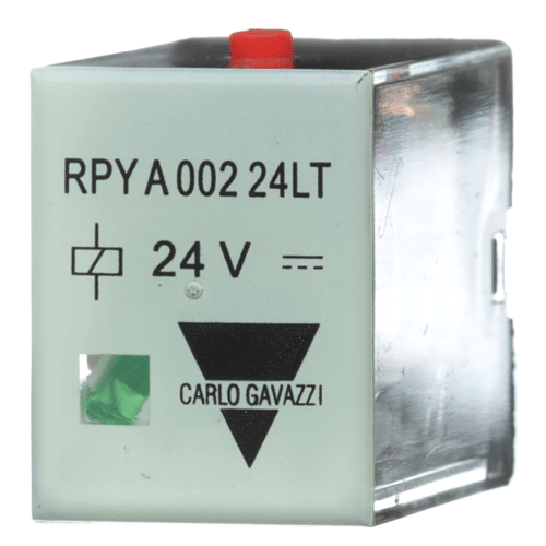 Carlo Gavazzi RPYA00224L, Industrial Relay Type RPY 2 DPDT 8 Pin 10Amp, 24V DC Coil, LED Indication