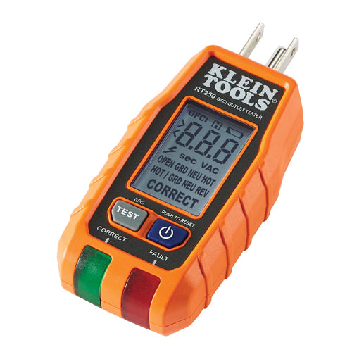 Klein Tools RT250, GFCI Receptacle Tester with LCD