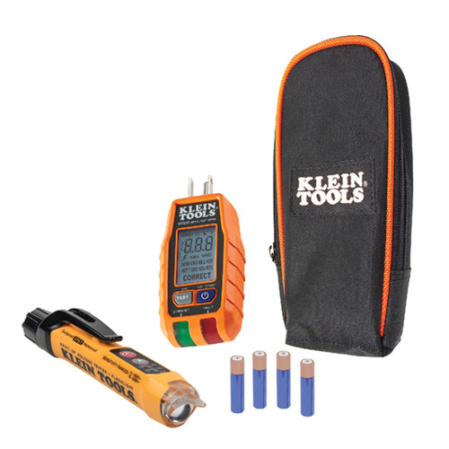 Klein Tools RT250KIT, Premium Dual-Range NCVT and GFCI Receptacle Tester Electrical Test Kit