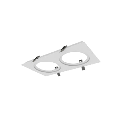 DawnRay RTD35-WH, Double Head White Finished Plate for 3.5 inch Baffle/Gimbal Series