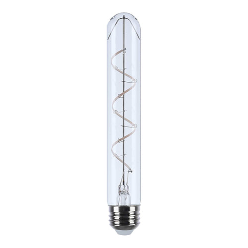 Satco S10522, T9 LED, Reminiscent, Flex Gray Coil Filament, 6W, 120V, 2700K Warm White, 500 Lumens, Medium E26 Base, Clear Finish
