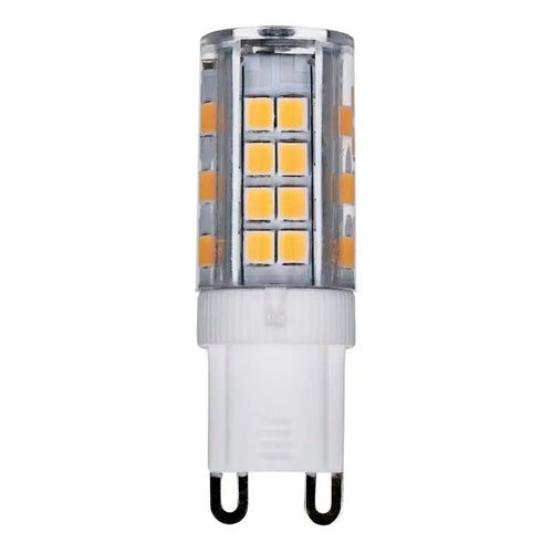 Satco S11231, JCD LED, 3.5W, 120V, 4000K Cool White, 330 Lumens, G9 Double Loop Base, Clear Finish