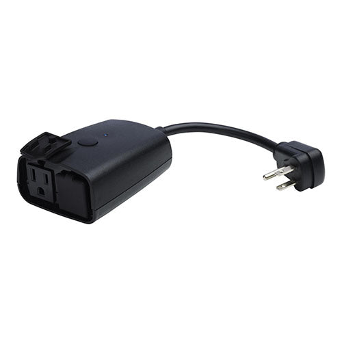 Satco S11281, Starfish Smart Outdoor Dual Plug-In Outlet, 15A, 1875W, 125V, Matte Black Finish