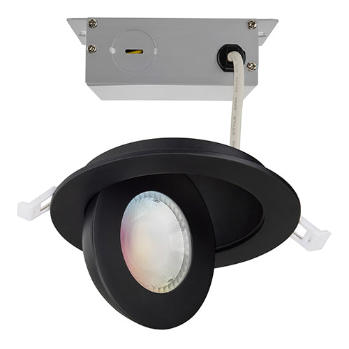 Satco S11294R1, 9WLED/GBL/4/RGBTW/BL, Starfish, 4'' LED Gimbaled Downlight, 9W, 120-277V, 2700-5000K RGB and Tunable White, 750 Lumens, Round, Remote Driver, Black Finish