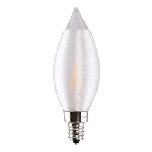 Satco S11306, CA11 LED Filament, 4W, 120V, 2700K Warm White, 300 Lumens, Candelabra E12 Base, Satin Spun Finish, 12 Packs