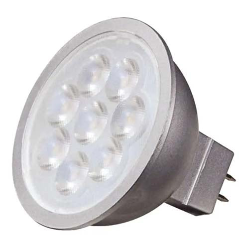 Satco S11336, MR16 LED, 6.5W, 12V, 2700K Warm White, 450 Lumens, Bi Pin GU5.3 Base, Gray Finish