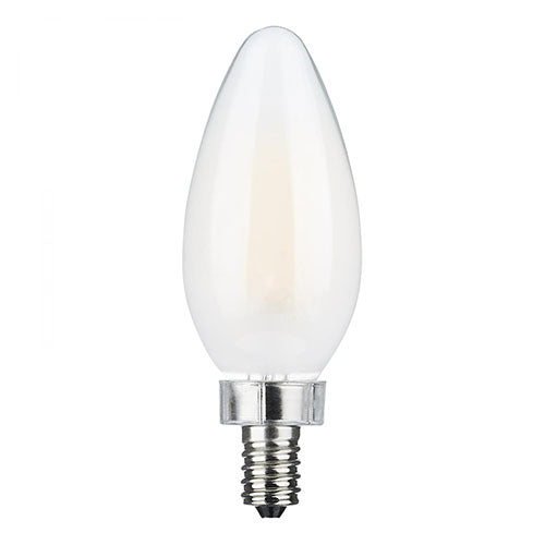 Satco S11346, C11 LED, 8W, 120V, 3000K Soft White, 760 Lumens, Candelabra E12 Base, Frosted Finish