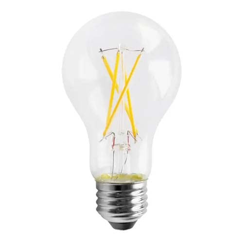 Satco S11355, A19 LED Filament, 8W, 120V, 3000K Warm White, 800 Lumens, Medium E26 Base, Clear Finish, 6 Packs