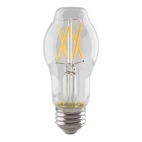 Satco S11378, BT15 LED Filament, 8W, 120V, 2700K Warm White, 800 Lumens, Medium E26 Base, Clear Finish, 6 Packs