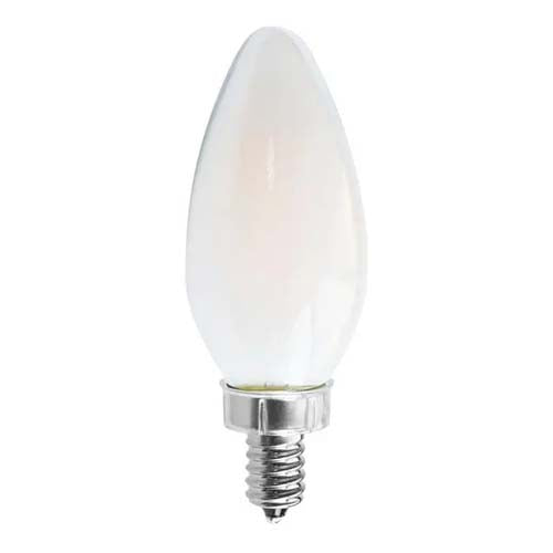 Satco S11384, C11 LED Filament, 8W, 120V, 2700K Warm White, 760 Lumens, Candelabra E12 Base, Frost Finish, 6 Packs