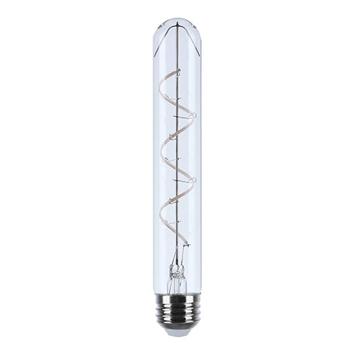 Satco S11532, T9 LED, Reminiscent, Flex Gray Coil Filament, 6W, 120V, 3000K Warm White, 500 Lumens, Medium E26 Base, Clear Finish