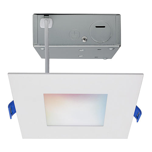 Satco S11561, 4'' LED Low Profile Downlight, 9W, 120V, 2000K-5000K Tunable White and RGB, 540 Lumens, Square, White Finish