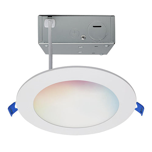 Satco S11562, 6'' LED Low Profile Downlight, 12W, 120V, 2000K-5000K Tunable White and RGB, 750 Lumens, Round, White Finish