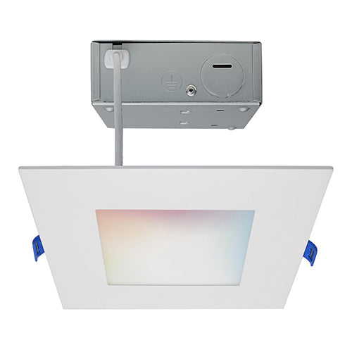 Satco S11563, 6'' LED Low Profile Downlight, 12W, 120V, 2000K-5000K Tunable White and RGB, 750 Lumens, Square, White Finish