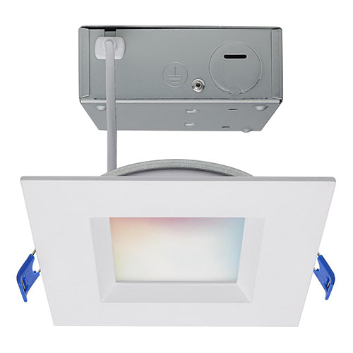Satco S11565, 4'' LED Low Profile Regress Baffle Downlight, 9W, 120V, 2000K-5000K Tunable White and RGB, 540 Lumens, Square, White Finish