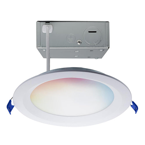 Satco S11566, 6'' LED Low Profile Regress Baffle Downlight, 12W, 120V, 2000K-5000K Tunable White and RGB, 750 Lumens, Round, White Finish