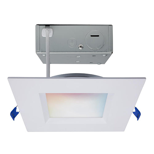 Satco S11567, 6'' LED Low Profile Regress Baffle Downlight, 12W, 120V, 2000K-5000K Tunable White and RGB, 750 Lumens, Square, White Finish