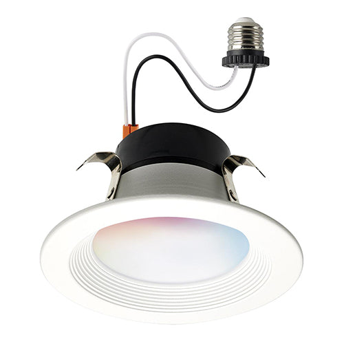 Satco S11568, 4'' LED Retrofit Downlight, 10.5W, 120V, 2000K-5000K RGB & Tunable White, 650 Lumens, Round, White Finish