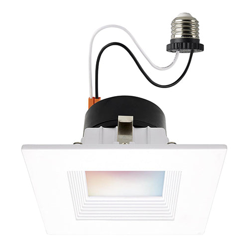 Satco S11569, 4'' LED Retrofit Downlight, 10.5W, 120V, 2000K-5000K RGB & Tunable White, 650 Lumens, Square, White Finish
