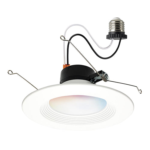 Satco S11570, 5-6'' LED Retrofit Downlight, 13W, 120V, 2000K-5000K RGB & Tunable White, 850 Lumens, Round, White Finish