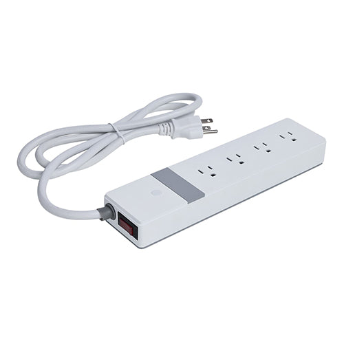 Satco S11574, 4 OUTLET POWER STRIP/SF, Starfish, 4 Outlet Smart Power Strip, 15A, 125V, White Finish