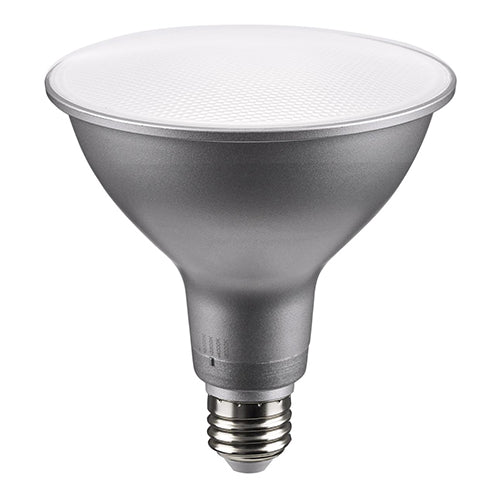 Satco S11591, PAR38 LED, 15.5W, 120V, 2700/3000/3500/4000/5000K CCT Selectable, 1400 Lumens, Medium E26 Base, 40° Beam Angle, Silver Finish