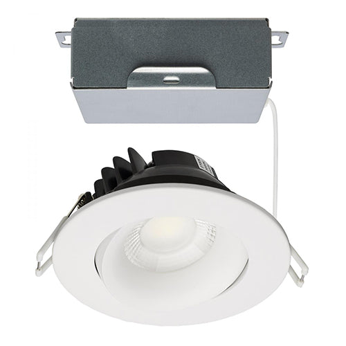Satco S11624R1, 3.5'' LED Direct Wire Downlight, Gimbaled, 12W, 120V, 2700/3000/3500/4000/5000K CCT Selectable, 840 Lumens, Round, Remote Driver, White Finish