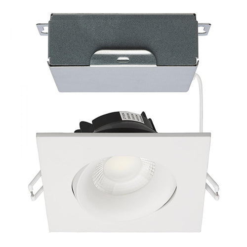 Satco S11627R1, 3.5'' LED Direct Wire Downlight, Gimbaled, 12W, 120V, 2700/3000/3500/4000/5000K CCT Selectable, 840 Lumens, Square, Remote Driver, White Finish