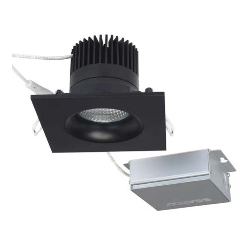 Satco S11628, 3.5'' LED Direct Wire Downlight, 12W, 120V, 3000K Warm White, 840 Lumens, Square, Remote Driver, Black Finish