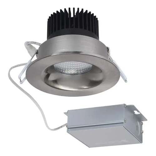 Satco S11632, 3.5'' LED Direct Wire Downlight, 12W, 120V, 3000K Warm White, 840 Lumens, Round, Remote Driver, Brushed Nickel Finish