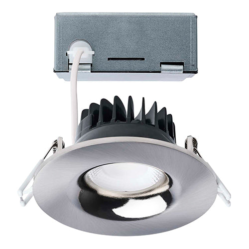 Satco S11632R1, 3.5'' LED Direct Wire Downlight, 10W, 120V, 2700/3000/3500/4000/5000K CCT Selectable, 840 Lumens, Round, Remote Driver, Brushed Nickel Finish
