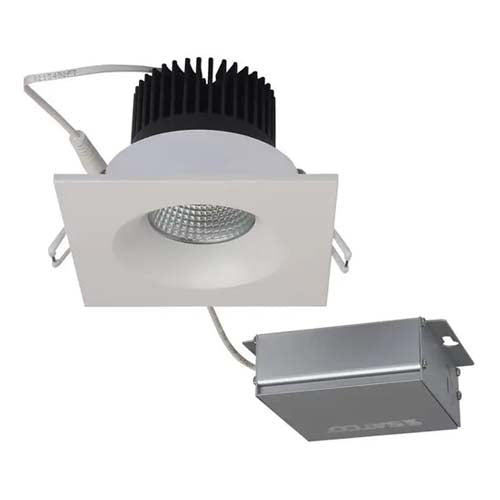 Satco S11633, 3.5'' LED Direct Wire Downlight, 12W, 120V, 3000K Warm White, 840 Lumens, Square, Remote Driver, White Finish