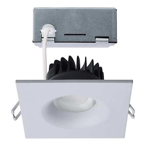 Satco S11633R1, 3.5'' LED Direct Wire Downlight, 10W, 120V, 2700/3000/3500/4000/5000K CCT Selectable, 840 Lumens, Square, Remote Driver, White Finish