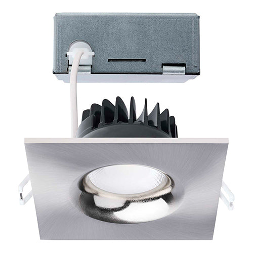 Satco S11635R1, 3.5'' LED Direct Wire Downlight, 10W, 120V, 2700/3000/3500/4000/5000K CCT Selectable, 840 Lumens, Square, Remote Driver, Brushed Nickel Finish