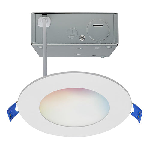 Satco S11636, 8WLED/DW/4/RGBTW/RND/WH, Starfish, 4'' LED Direct Wire Downlight, 8W, 120V, 2000-5000K RGB and Tunable White, 650 Lumens, Round, Remote Driver, White Finish