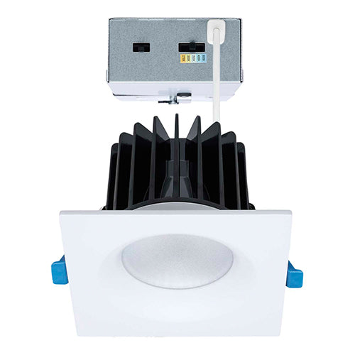 Satco S11673, 3'' LED Remote Driver Downlight, 16/20/24W, 120-277V, 2700/3000/3500/4000/5000K CCT Selectable, 1300/1600/2000 Lumens, Square, Dual Dimming, White Finish