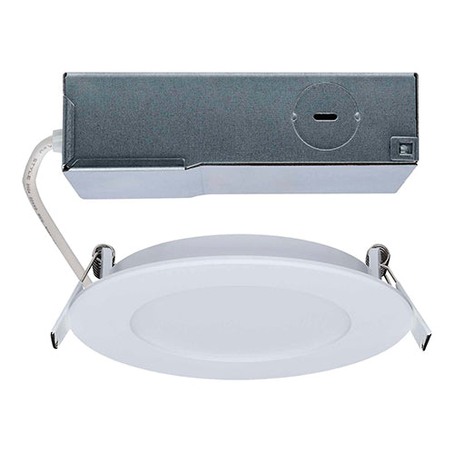 Satco S11680, 4'' LED Direct Wire Performer Series Downlight, 8W, 120V, 2700/3000/3500/4000/5000K CCT Selectable, 720 Lumens, Round, Flat Face, White Finish