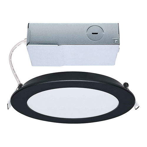 Satco S11686, 6'' LED Direct Wire Performer Series Downlight, 11W, 120V, 2700/3000/3500/4000/5000K CCT Selectable, 1000 Lumens, Round, Flat Face, Black Finish