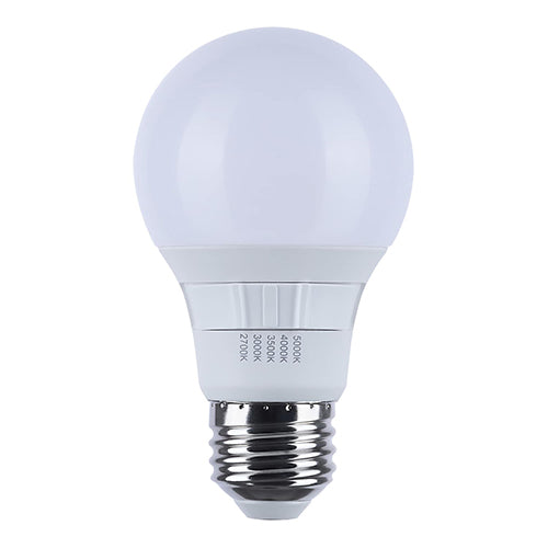 Satco S11774R1, A19 LED, 6W, 120V, 2700/3000/3500/4000/5000K CCT Selectable, 470 Lumens, Medium E26 Base, White Finish