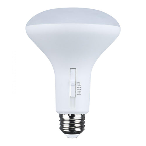 Satco S11783, BR30 LED, 7W, 120V, 2700/3000/3500/4000/5000K CCT Selectable, 650 Lumens, Medium E26 Base, White Finish