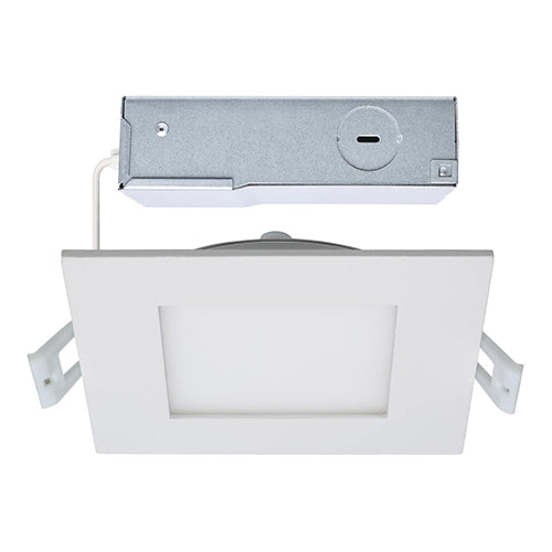 Satco S11829R1, 4''  LED Direct Wire Downlight, 10W, 120V, 2700/3000/3500/4000/5000K CCT Selectable, 850 Lumens, Square, Edge-lit, White Finish