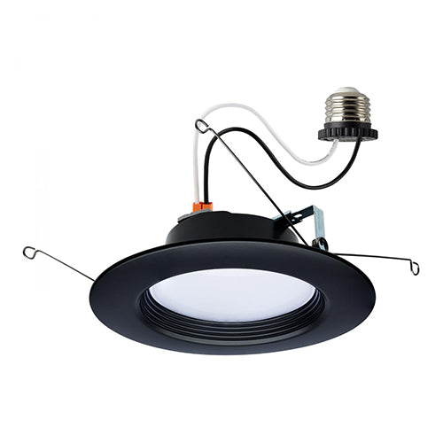 Satco S11835R1, 5-6'' LED Downlight Retrofit, 9W, 120V, 2700/3000/3500/4000/5000K CCT Selectable, 800 Lumens, Black Finish