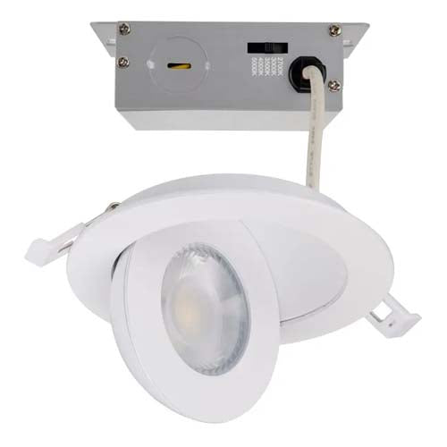 Satco S11840, 4'' LED Direct Wire Downlight, 9W, 120V, 2700/3000/3500/4000/5000K, 650-750 Lumens, Round, Remote Driver, White Finish