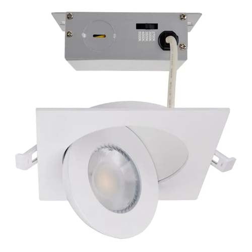 Satco S11841, 4'' LED Direct Wire Downlight, 9W, 120V, 2700/3000/3500/4000/5000K, 650-750 Lumens, Square, Remote Driver, White Finish