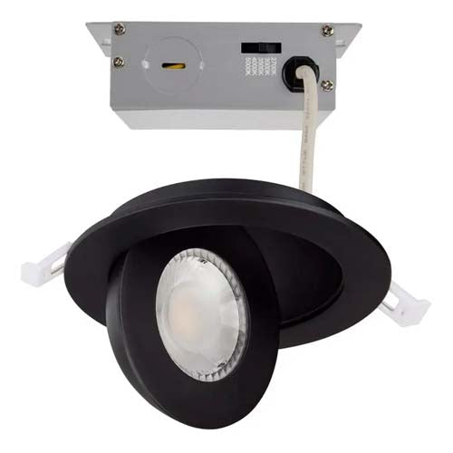 Satco S11842, 4'' LED Direct Wire Downlight, 9W, 120V, 2700/3000/3500/4000/5000K, 650-750 Lumens, Round, Remote Driver, Black Finish