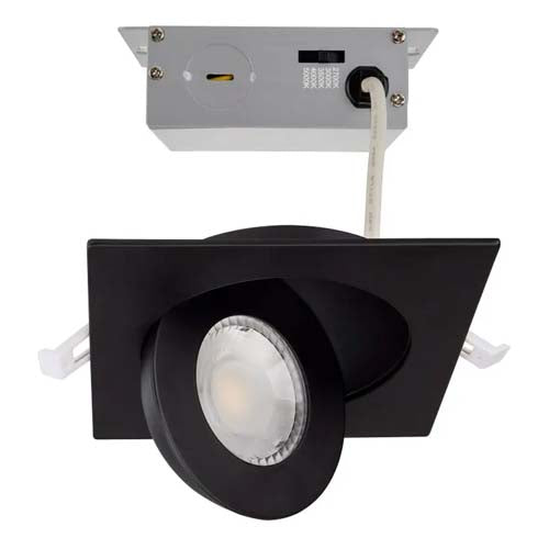 Satco S11843, 4'' LED Direct Wire Downlight, 9W, 120V, 2700/3000/3500/4000/5000K, 650-750 Lumens, Square, Remote Driver, Black Finish