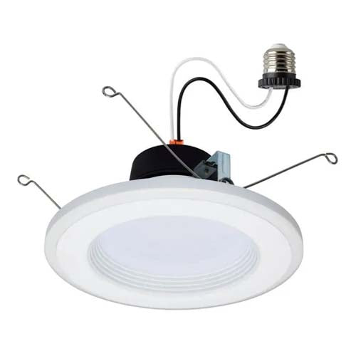 Satco S11846, 5-6'' Integrated LED Recessed Downlight with Night Light Feature, 9W, 120V, 2700/3000/3500/4000/5000K CCT Selectable, 800 Lumens, White Finish