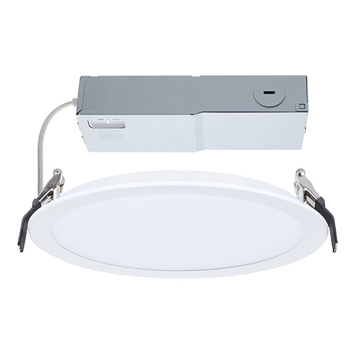 Satco S11847, 8''  LED Direct Wire Downlight, 20W, 120-277V, 2700/3000/3500/4000/5000K CCT Selectable, 2000 Lumens, Round, Flat Face, White Finish