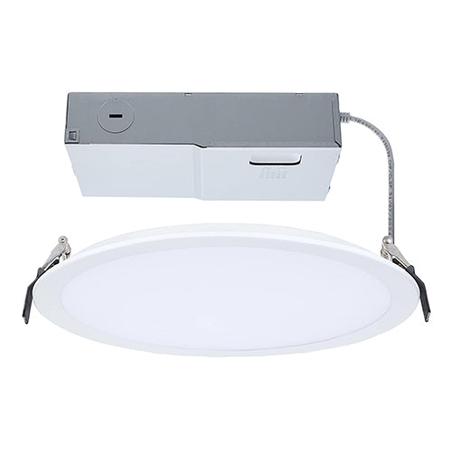 Satco S11848, 10''  LED Direct Wire Downlight, 30W, 120-277V, 2700/3000/3500/4000/5000K CCT Selectable, 3000 Lumens, Round, Flat Face, White Finish