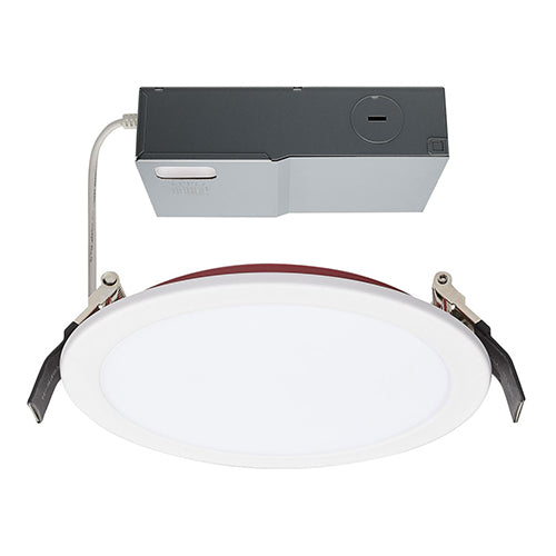 Satco S11866, 6'' LED Direct Wire Downlight, 13W, 120V, 2700/3000/3500/4000/5000K CCT Selectable, 1050 Lumens, Fire Rated, Round, White Finish